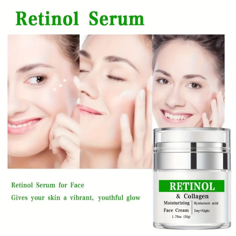 Retinol Face Cream with Collagen & Hyaluronic Acid - Anti Aging Serum 1.76oz