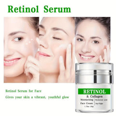 Retinol Face Cream with Collagen & Hyaluronic Acid - Anti Aging Serum 1.76oz