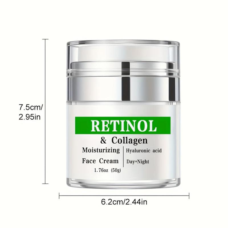 Retinol Face Cream with Collagen & Hyaluronic Acid - Anti Aging Serum 1.76oz