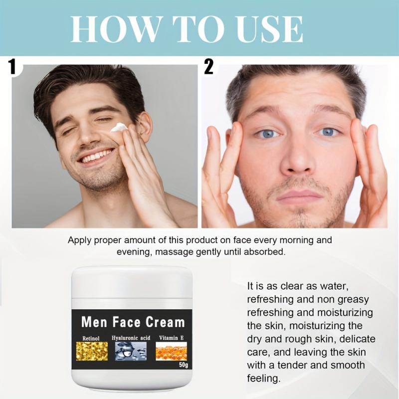 Men Face Cream Moisturizing Smoothes Wrinkles Younger Skin 50g