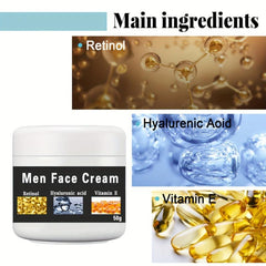 Men Face Cream Moisturizing Smoothes Wrinkles Younger Skin 50g