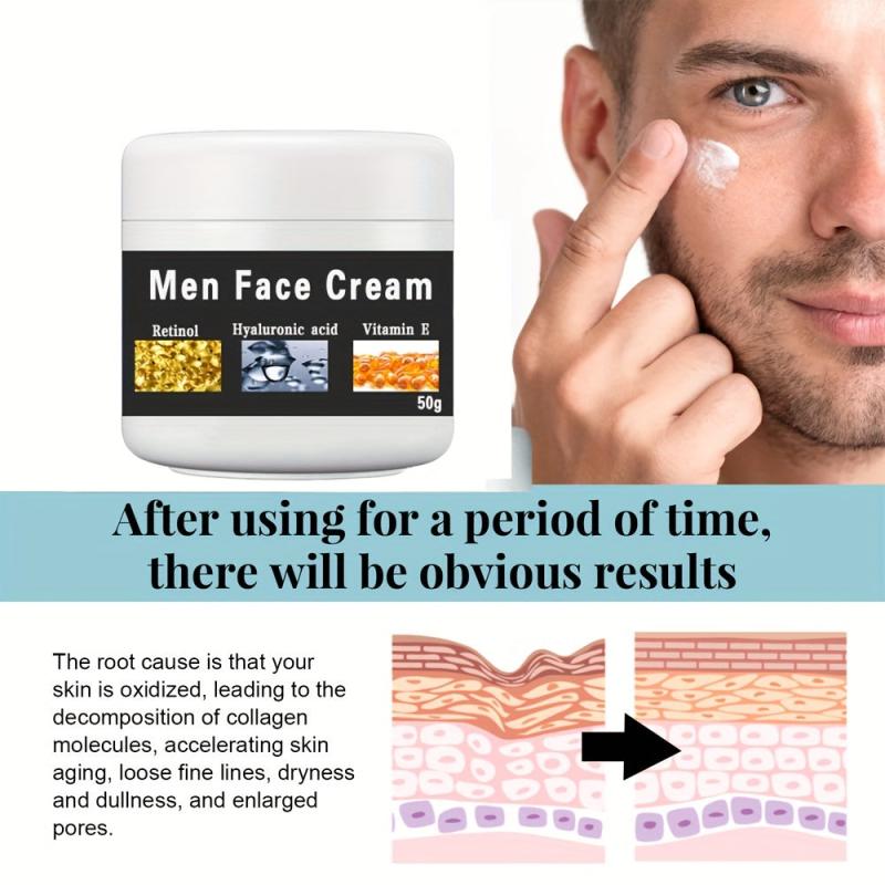 Men Face Cream Moisturizing Smoothes Wrinkles Younger Skin 50g