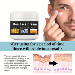 Men Face Cream Moisturizing Smoothes Wrinkles Younger Skin 50g
