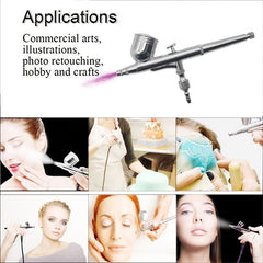 Double Action Airbrush Set 7CC Metal Cup Feed Spray Gun Set