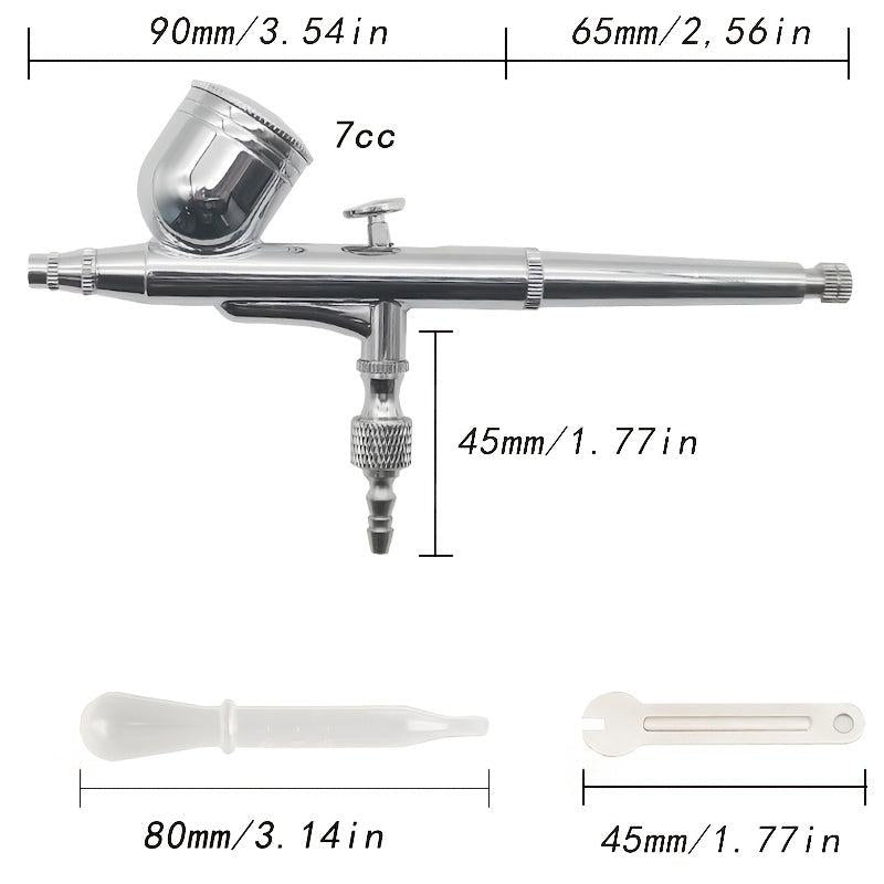Double Action Airbrush Set 7CC Metal Cup Feed Spray Gun Set