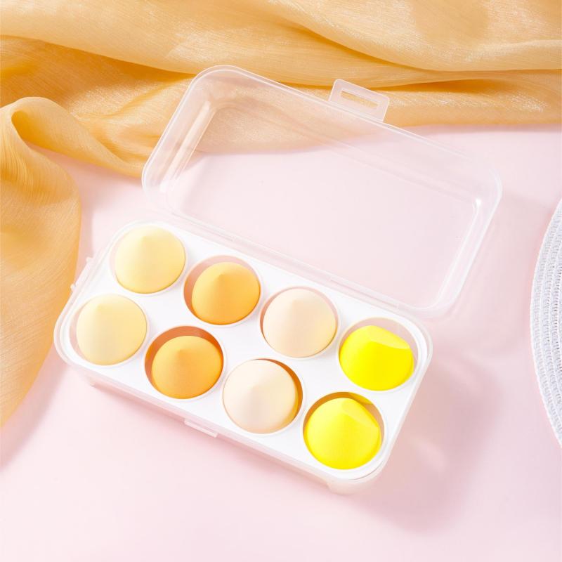 8 pcs Makeup Sponges for Foundation Liquid Cream and Powder with Holder Box