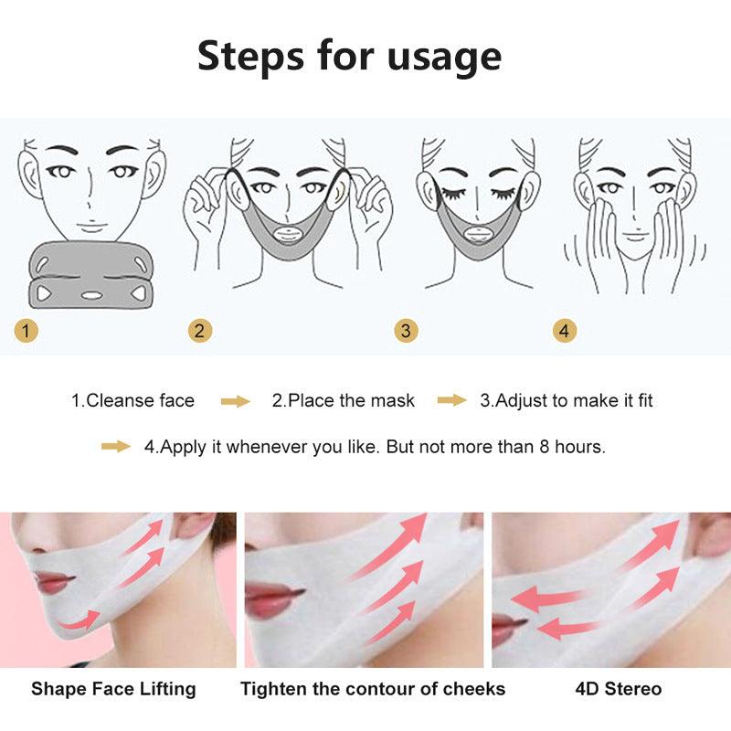 V Shaped Face Mask with Ear Hanging and Chin Lifting