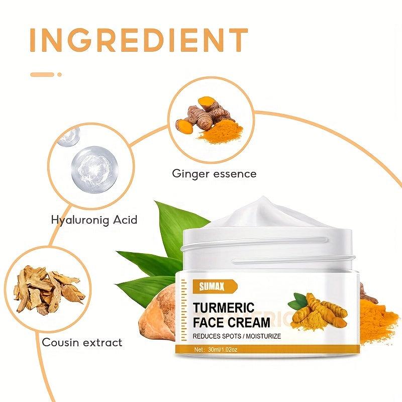 Natural Turmeric Facial Cream Moisturize Deep Cleanse Acne Dark Spots