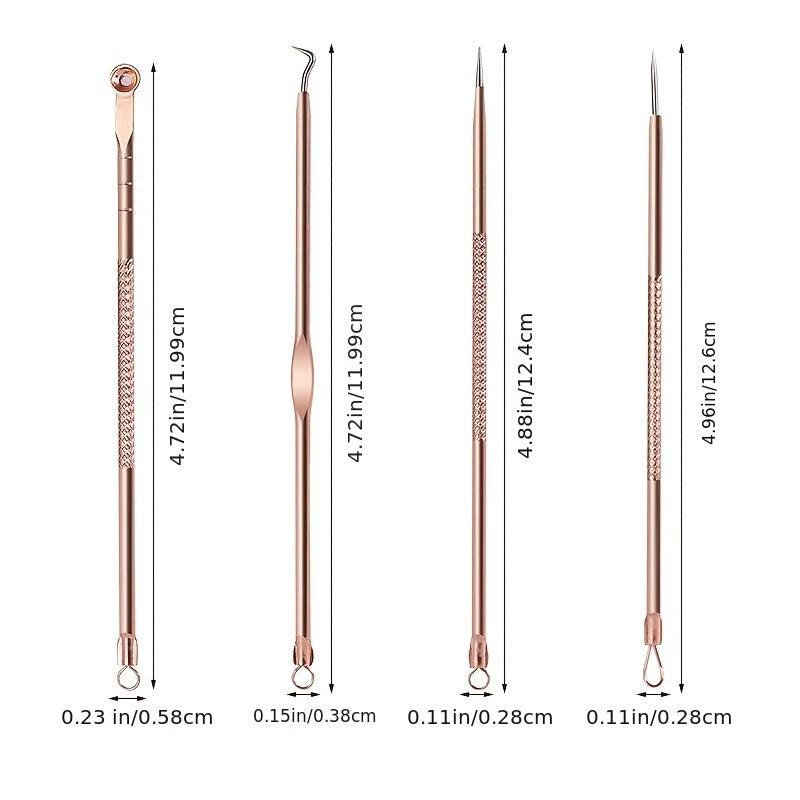 4 Pimple Popper Tool Kit Stainless Steel Acne Blackhead Remover with Storage Box