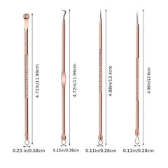 4 Pimple Popper Tool Kit Stainless Steel Acne Blackhead Remover with Storage Box