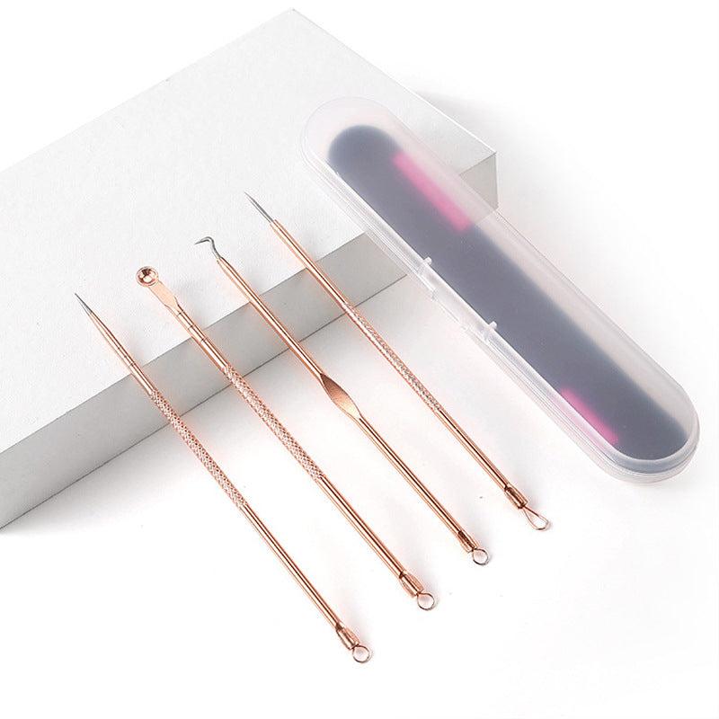 4 Pimple Popper Tool Kit Stainless Steel Acne Blackhead Remover with Storage Box