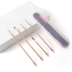 4 Pimple Popper Tool Kit Stainless Steel Acne Blackhead Remover with Storage Box
