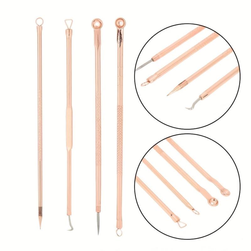 4 Pimple Popper Tool Kit Stainless Steel Acne Blackhead Remover with Storage Box