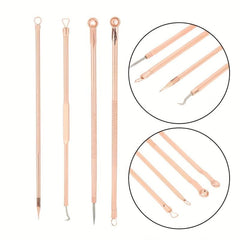 4 Pimple Popper Tool Kit Stainless Steel Acne Blackhead Remover with Storage Box