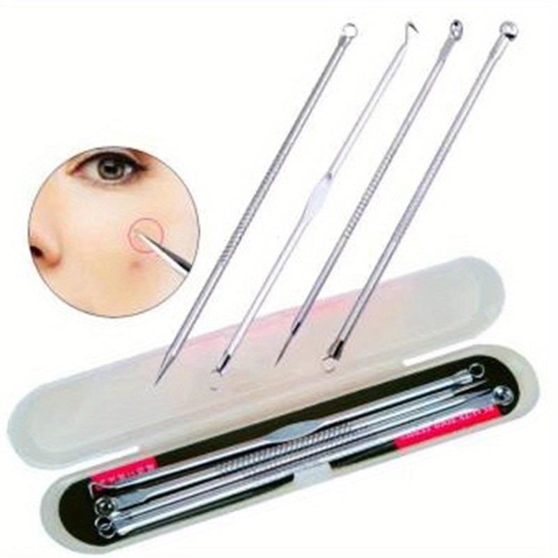 4 Pimple Popper Tool Kit Stainless Steel Acne Blackhead Remover with Storage Box