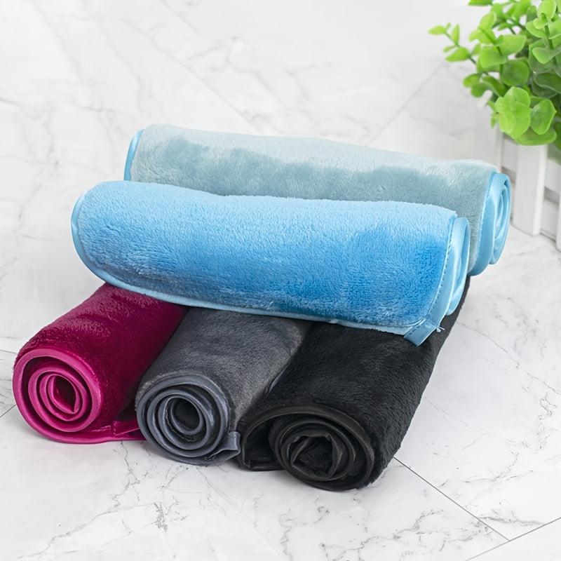 2 Pcs Flannel Makeup Remove Face Towels Microfiber Cleansing