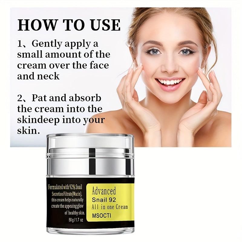 Snail Mucin Moisturizer 1.7 Oz Gel Cream for Dry & Sensitive Skin
