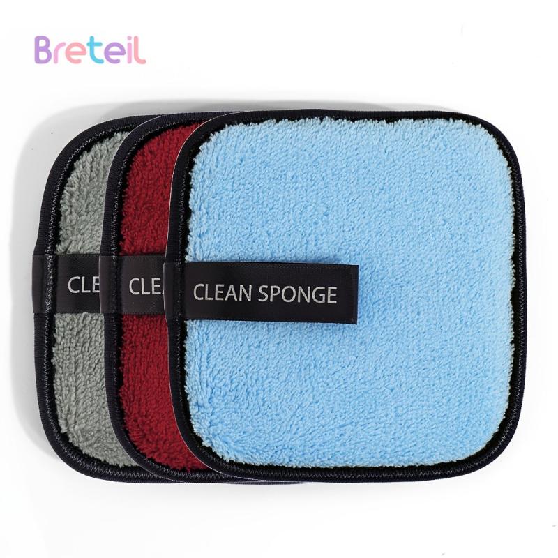 3pcs Reusable Makeup Remover Pads Soft Facial Cleansing Cloths