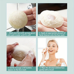 2pcs Natural Loofah Pads Face Exfoliator Scrubber Handheld Luffa Pad Sponges