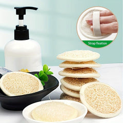 2pcs Natural Loofah Pads Face Exfoliator Scrubber Handheld Luffa Pad Sponges