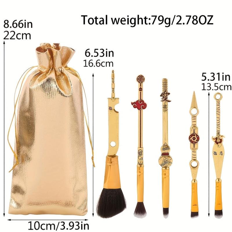 5pcs Cartoon Anime Makeup Brush Set for Eye Shadow Blush, Cosplay and Beauty