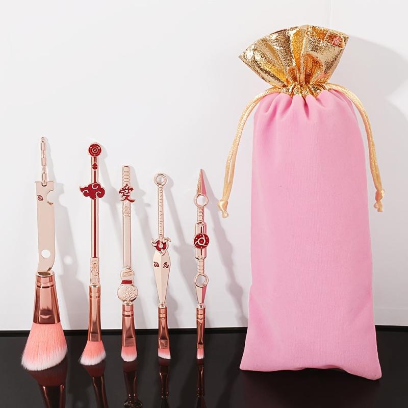 5pcs Cartoon Anime Makeup Brush Set for Eye Shadow Blush, Cosplay and Beauty