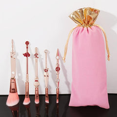 5pcs Cartoon Anime Makeup Brush Set for Eye Shadow Blush, Cosplay and Beauty