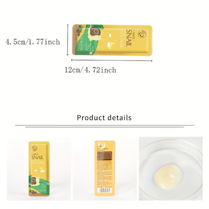 10 Pcs Snail Face Mask Moisturizing Travel Smooth Wrinkle