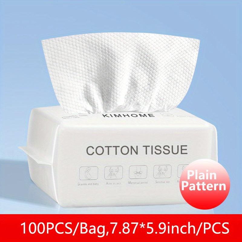 100 Pcs Disposable Face Towel Soft Dry Wipes Facial Cloths Towelettes