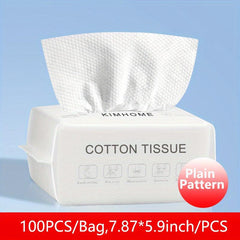 100 Pcs Disposable Face Towel Soft Dry Wipes Facial Cloths Towelettes