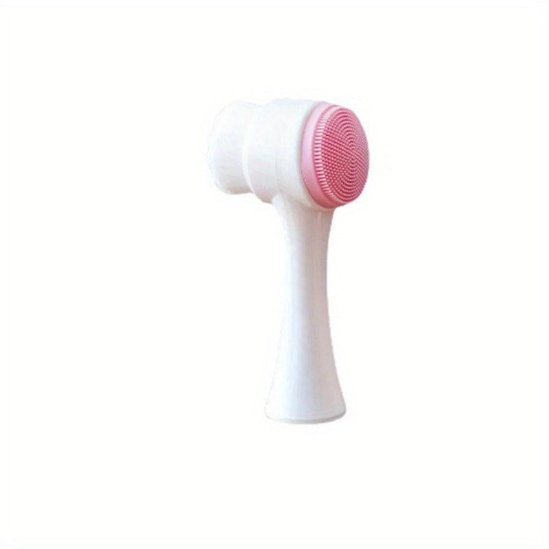 3D Bilateral Silicone Facial Cleanser Brush Soft Bristles - Men and Women
