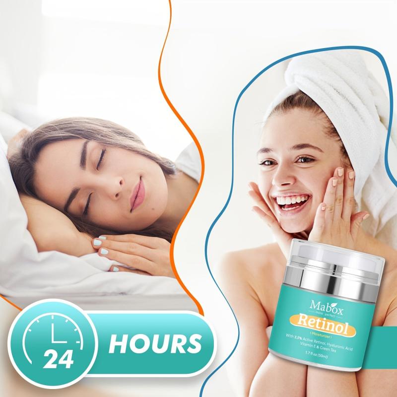 Mabox Retinol Moisturizer Cream, Hyaluronic Acid, Vitamin E, Anti-Aging Formula
