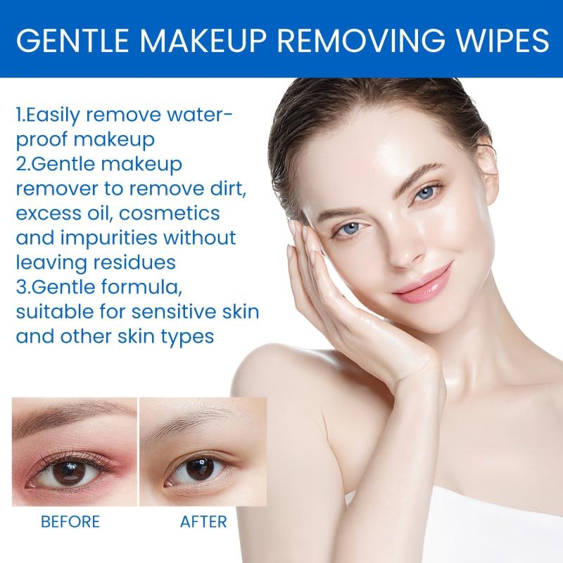 Gentle Makeup Remover Wipes Deep Cleansing Face Eye Lip Makeup 10pcs