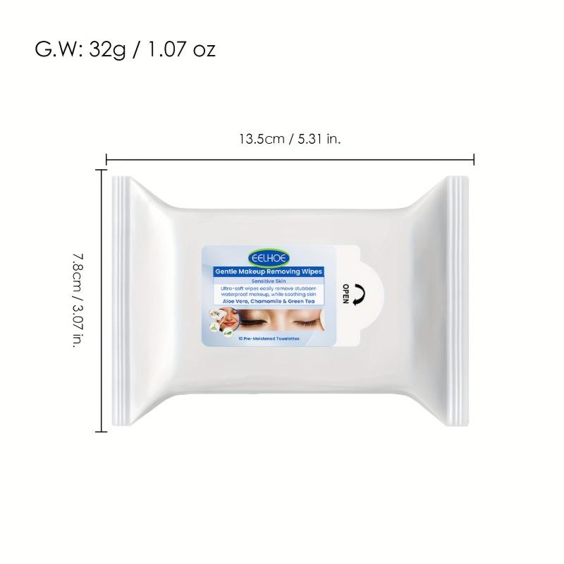 Gentle Makeup Remover Wipes Deep Cleansing Face Eye Lip Makeup 10pcs