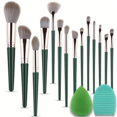 14Pcs Makeup Brushes Set with Cleaner Pad & Sponge