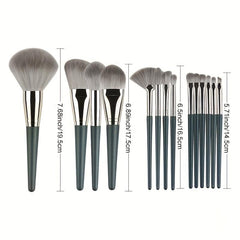 14Pcs Makeup Brushes Set with Cleaner Pad & Sponge