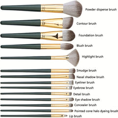 14Pcs Makeup Brushes Set with Cleaner Pad & Sponge