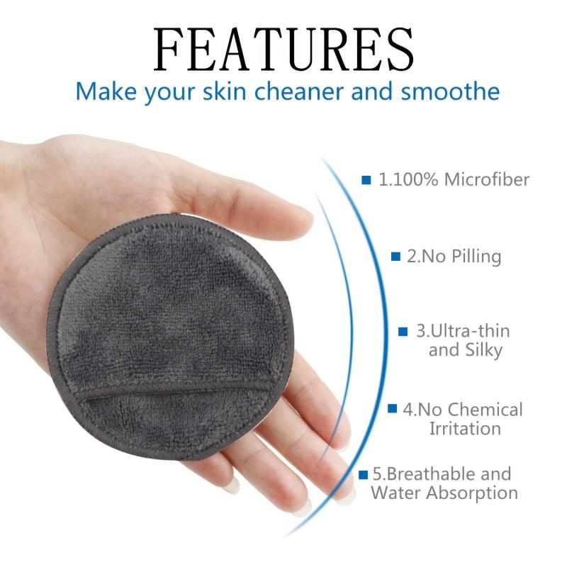 16 Pack Reusable Makeup Remover Pads Microfiber Face Cleansing Gloves Washable