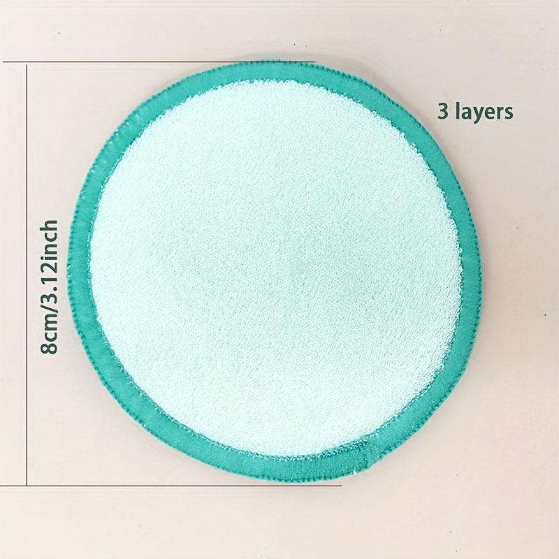 10pcs Reusable Bamboo Cotton Makeup Remover Pads in Mesh Bag