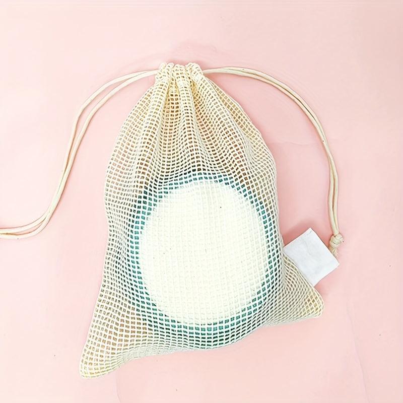 10pcs Reusable Bamboo Cotton Makeup Remover Pads in Mesh Bag