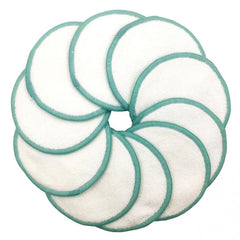 10pcs Reusable Bamboo Cotton Makeup Remover Pads in Mesh Bag