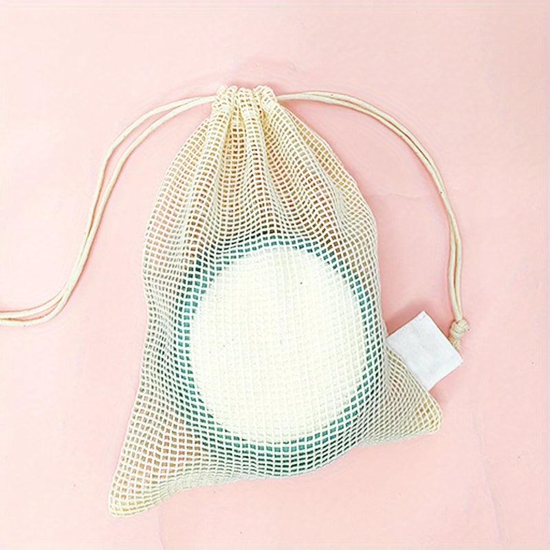 10pcs Reusable Bamboo Cotton Makeup Remover Pads in Mesh Bag