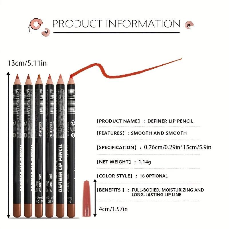 8pcs Waterproof Matte Lip Liners and Lip Gloss Set - Long Lasting