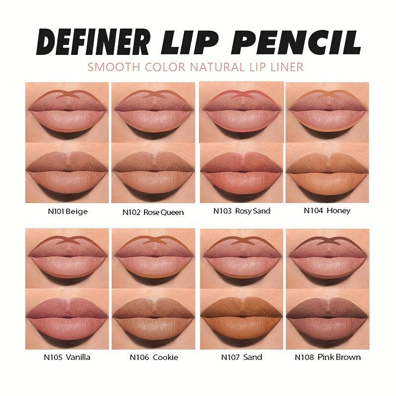 8pcs Waterproof Matte Lip Liners and Lip Gloss Set - Long Lasting