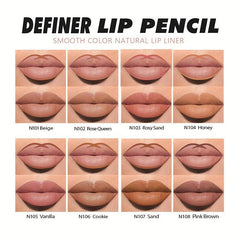 8pcs Waterproof Matte Lip Liners and Lip Gloss Set - Long Lasting