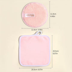 5pcs Facial Cleanser Set Square Face Towel Round Makeup Remover Puff Kit