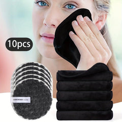 5pcs Facial Cleanser Set Square Face Towel Round Makeup Remover Puff Kit