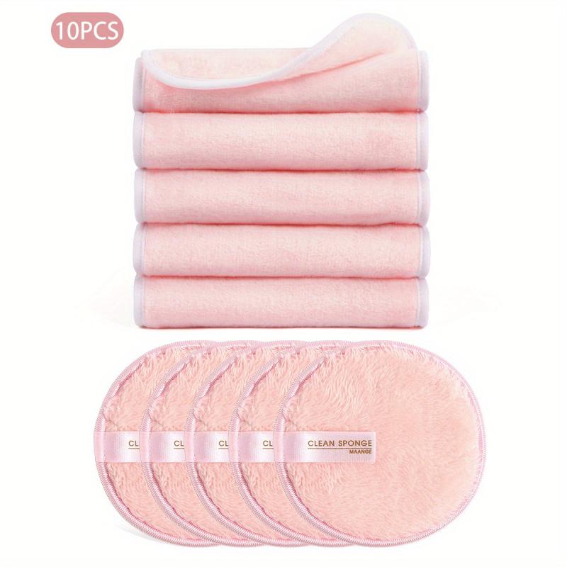5pcs Facial Cleanser Set Square Face Towel Round Makeup Remover Puff Kit