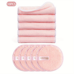 5pcs Facial Cleanser Set Square Face Towel Round Makeup Remover Puff Kit