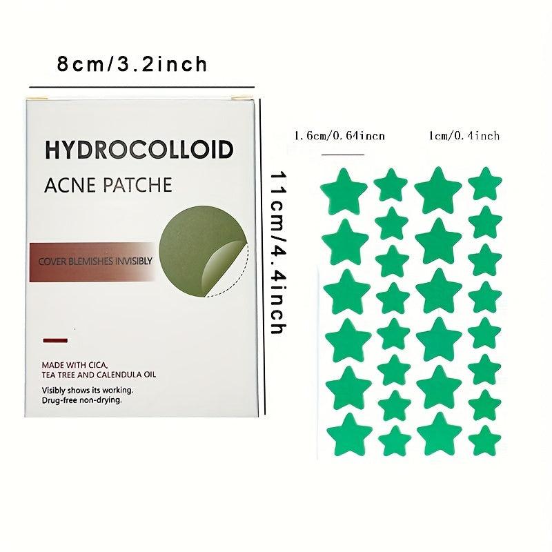 Star-Shaped Acne Patches, Hydrocolloid Absorbing, Colorful